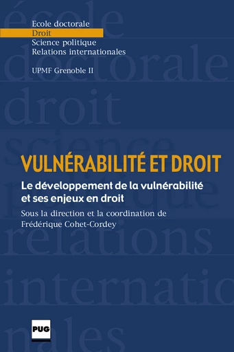 Vulnérabilité et droit - Frédérique Cohet - PUG