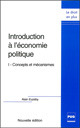 Introduction à l'économie politique – Tome 1 - Alain Euzeby - PUG