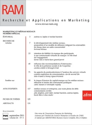 Recherche et applications en marketing - 2011 - volume 26 - n°3