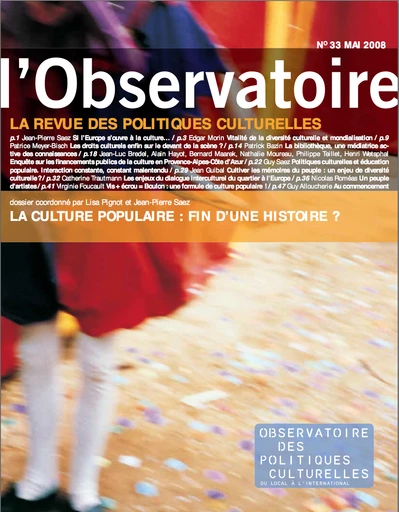 La culture populaire : fin d'une histoire ? -  - PUG et OPC