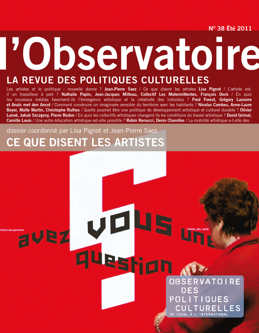 Ce Que Disent Les Artistes - L'observatoire. La Revue Des Politiques ...