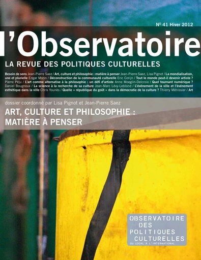 Art, culture et philosophie : matière à penser -  - PUG et OPC